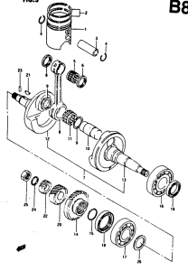RG125 Коленвал