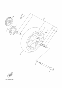 YP250RA Переднее колесо