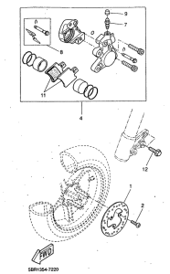 YQ50 Front brake. caliper