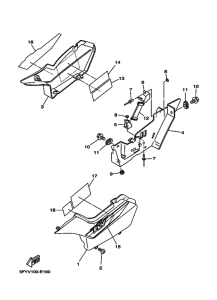 TW200E Боковая крышка