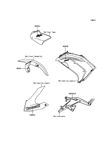 EX650 Наклейки (черные)