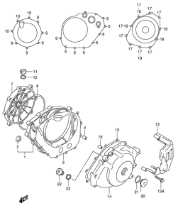 SV650 Crankcase cover ass`y  (v