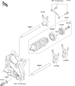 ZR800 Валы и вилки переключения передач