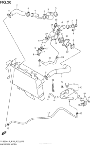 DL650 (ABS) Радиатор и Патрубки