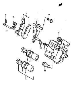 DR800 Задний суппорт