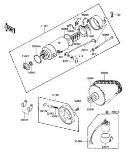 KZ750 CSR Starter motor / starter clutch