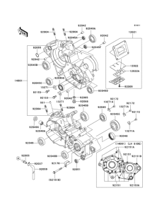 KX125 Картер двигателя