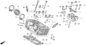 VT600C Задняя головка цилиндров