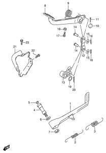 VS800 Prop stand - rear brake