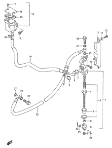 VX800 Задний тормозной цилиндр
