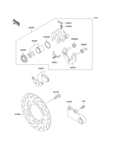 EX250 Задний тормоз