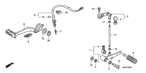 CB600F Brake pedal assy