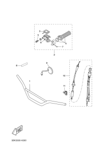 DT50R Steering handle. cable