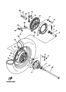 XVS650A Rear wheel complete assy