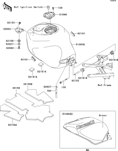 ZX600 Топливный бак