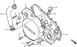 CR125R Right crankcase cover 83