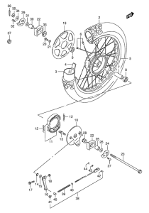 DR200 Rear wheel complete assy