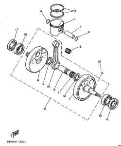 TY250Z Коленчатый вал и поршни