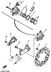 YZ125 YZ125W Задний суппорт