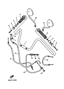 XV250S Рулевой рычаг и кабель