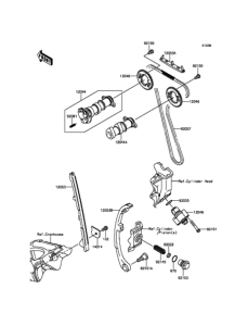 KLX250 カムシャフト / テンショナ