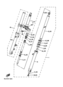 TZM50R Front fork assy(ur silv