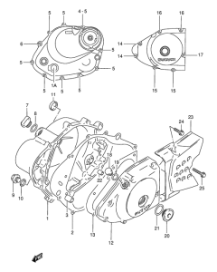 DR125 Crankcase cover ass`y  (v
