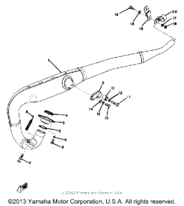 YZ125A Выхлопная система