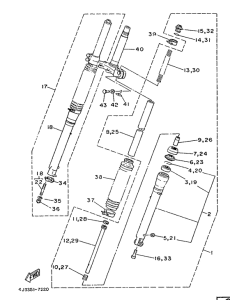 DT125MX Передняя вилка