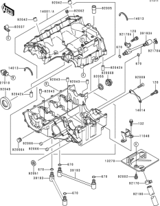 ZX600 Картер двигателя