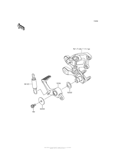 ZX1400 Педаль тормоза