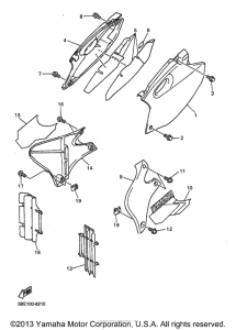 YZ400FK Боковые обтекатели