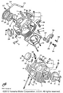 XV750E Головка цилиндра