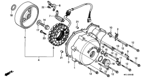 VT600C Left crankcase cover /  generator