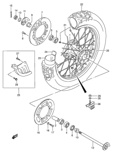 DR-Z250 Rear wheel complete assy