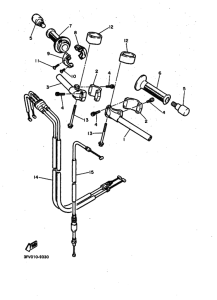 FZR750R Рулевой рычаг и кабель