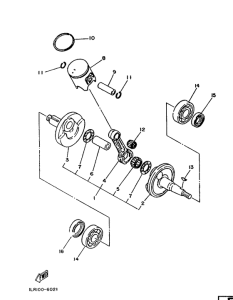 YZ80T Коленчатый вал и поршни