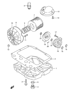 GS500 Oil filter-oil pump