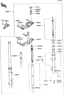 VN750 Передняя вилка