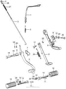 XL70 Rear brake rod + side stand