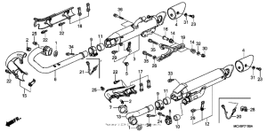 VTX1800S1 Exhaust muffler (vtx1800r / s / t)