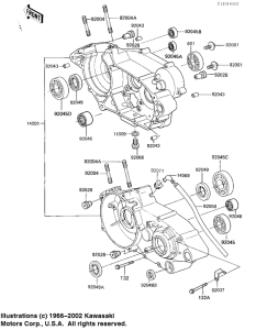 KX125 Картер двигателя