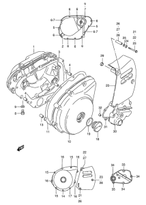 LS650 Crankcase cover ass`y  (v