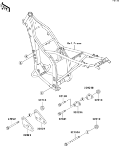 KLX300R Крепление двигателя