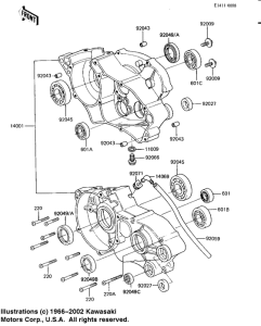 KDX80 Картер двигателя