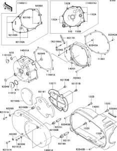 VN1500 Левая крышка двигателя