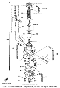YZ250U Карбюратор