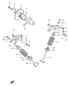 GN250 Распределительный вал-клапаны