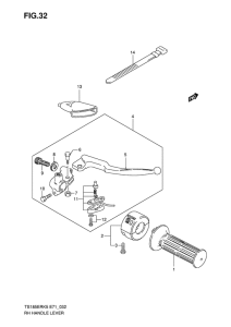 TS185 Рукоятка газа и тормоза