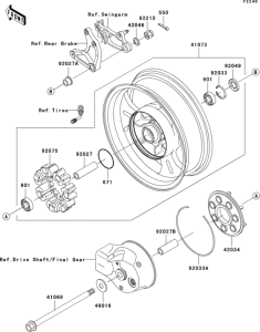  Задняя ступица колеса